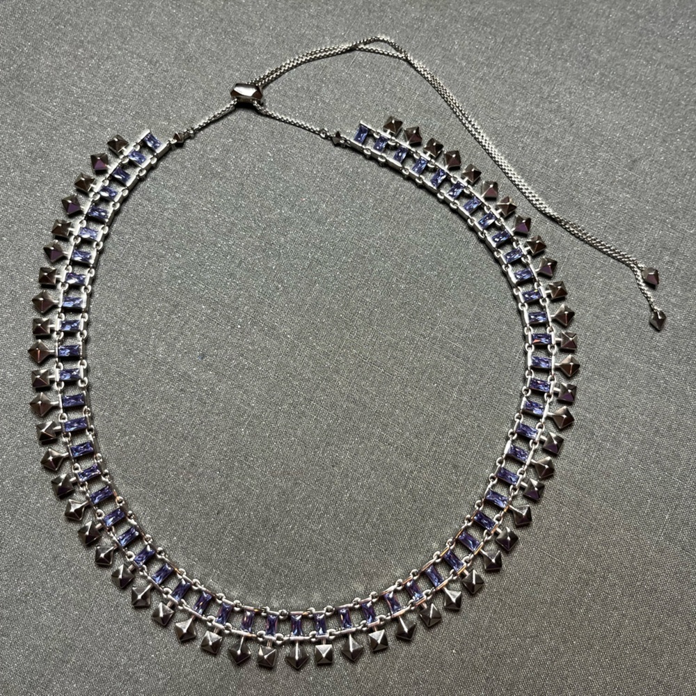 New Kendra Scott Purple and silver Oscar necklace